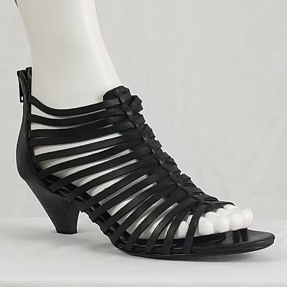 Vintage Leather Boho Gladiator Heeled Sandal